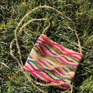 Vintage Pierre Urbach by Santi Sequin Crossbody Bag 100% silk interior.